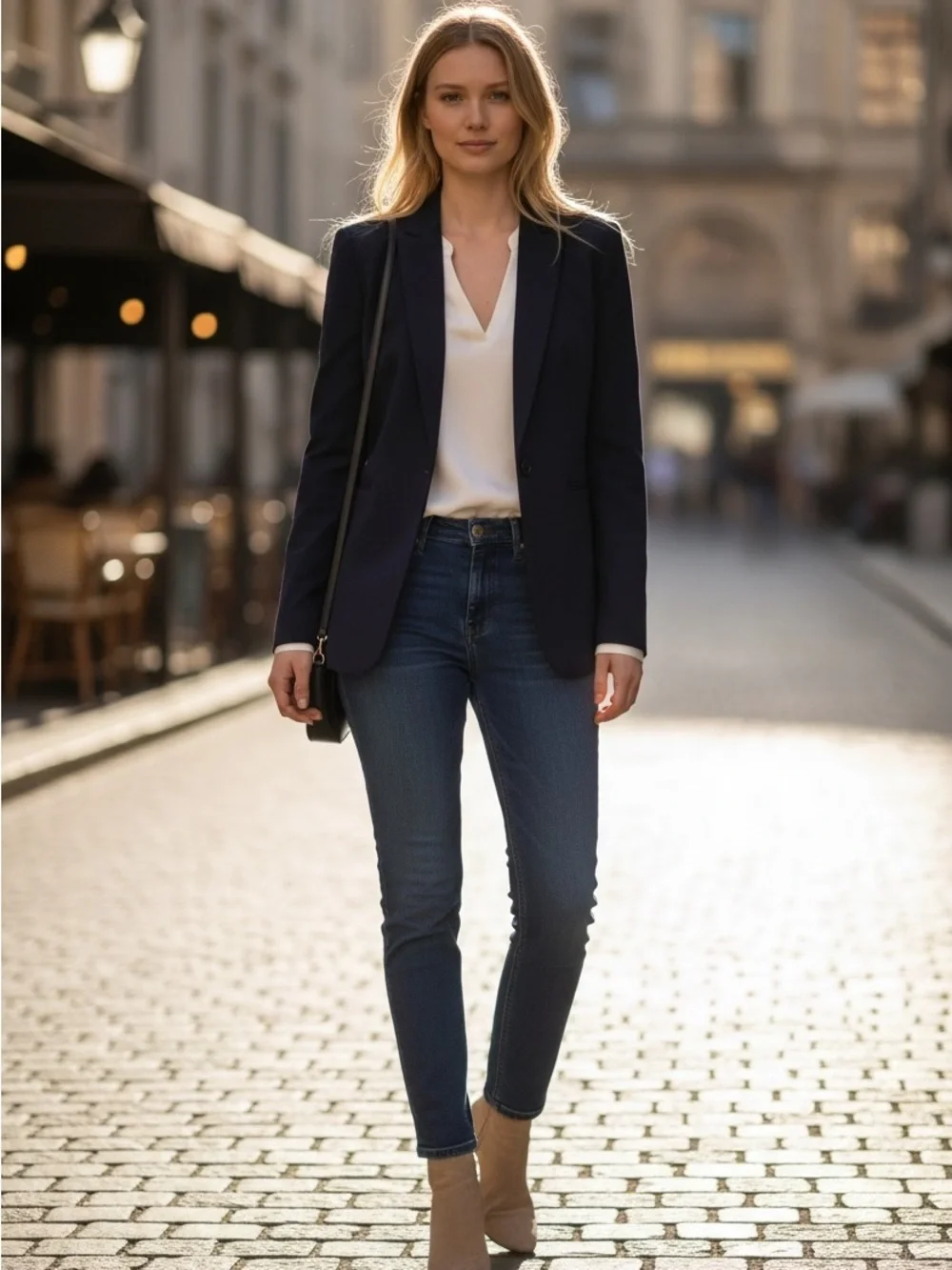 J.Crew Tollegno Navy Blue Single Button Blazer size 2P